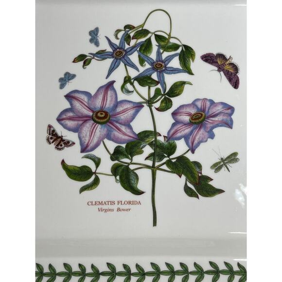 Portmeirion Botanic Gardens Square Dinner Plate 11" Clematis Florida Flower. - Picture 2 of 6